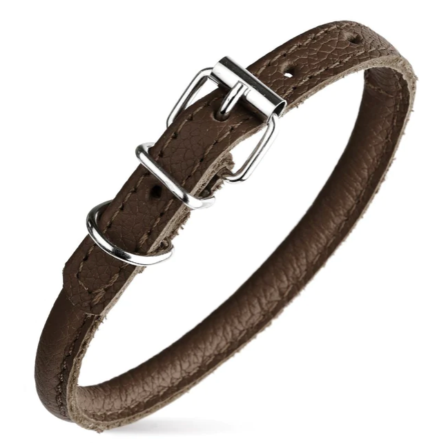 Rolled Leather Buckle Collar