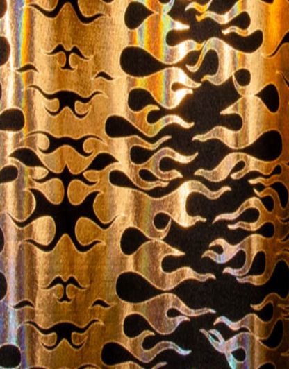 Metallic gold and black patterned surface