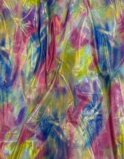 Colorful iridescent fabric with a soft focus effect